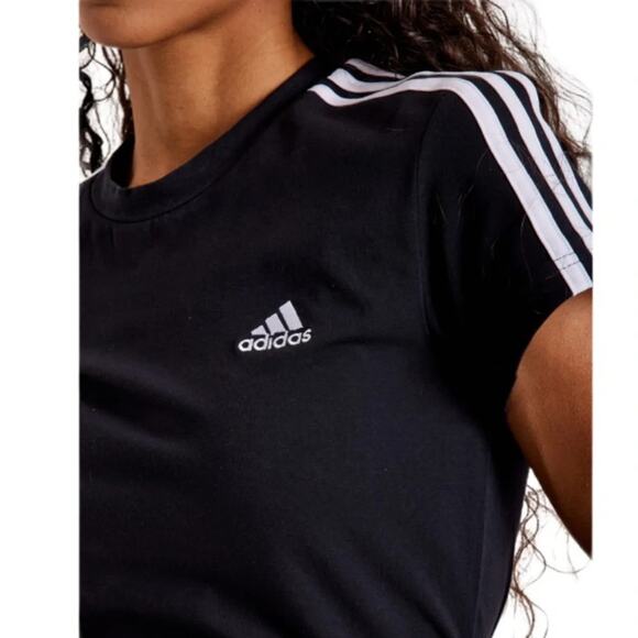 WOMENS ADIDAS 3-STRIPES FITTED T-SHIRT DRESS SIZE XS NWOT - Picture 5 of 8